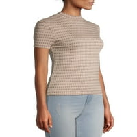 צמרות גודל של נשים פלוס שרוול קצר V צוואר טוניקה צוואר חולצה חולצה מזדמנת עם כיסים